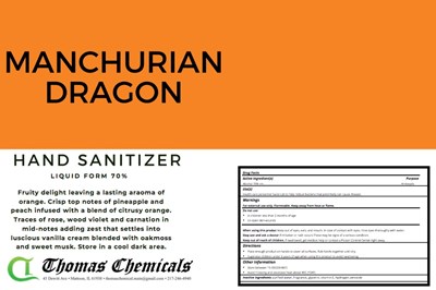 Gallon label - Manchurian dragon Gallon label
